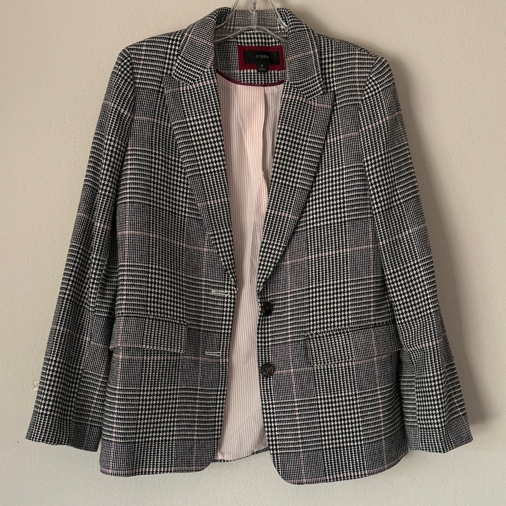 J. Crew Monochrome Checkered Blazer